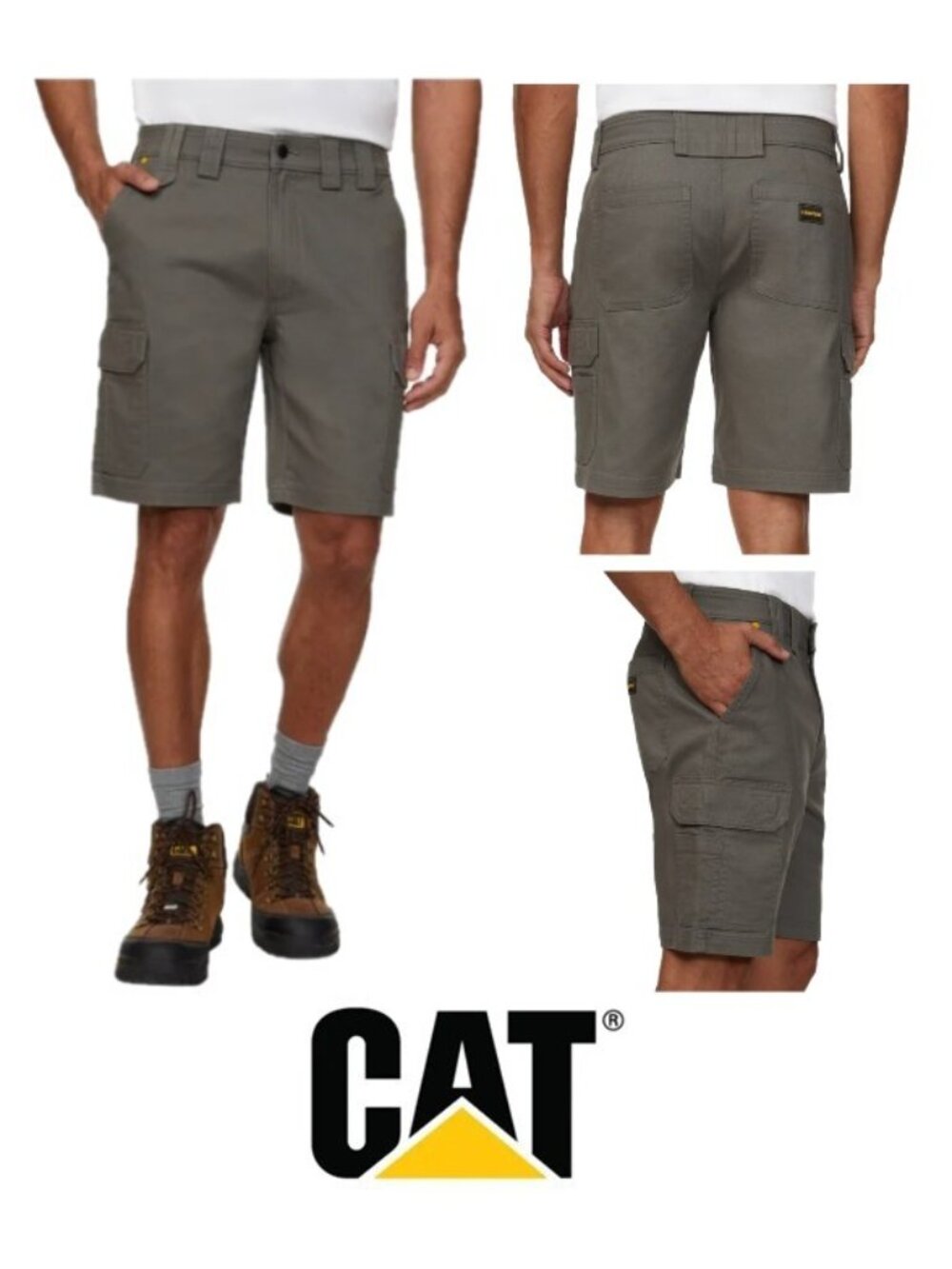 NWT CAT Men's Cargo Stretch Twill Short, Grey
